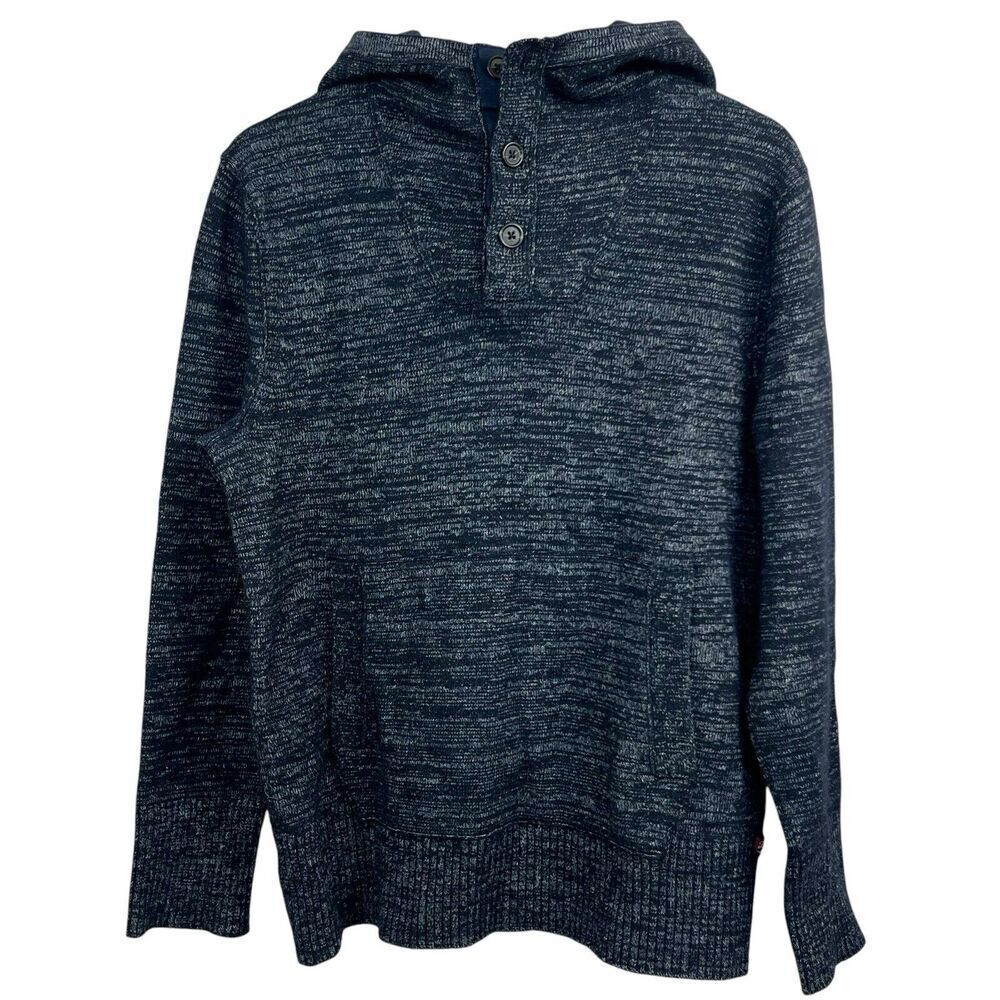 Banana Republic Heritage Collection Blue Hoodie Sweater L Merino Wool Blend